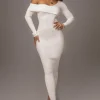 JLUXLABEL Ivory Harper Knit Maxi Dress