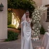 JLUXLABEL Ivory Infinite Love Satin Gown