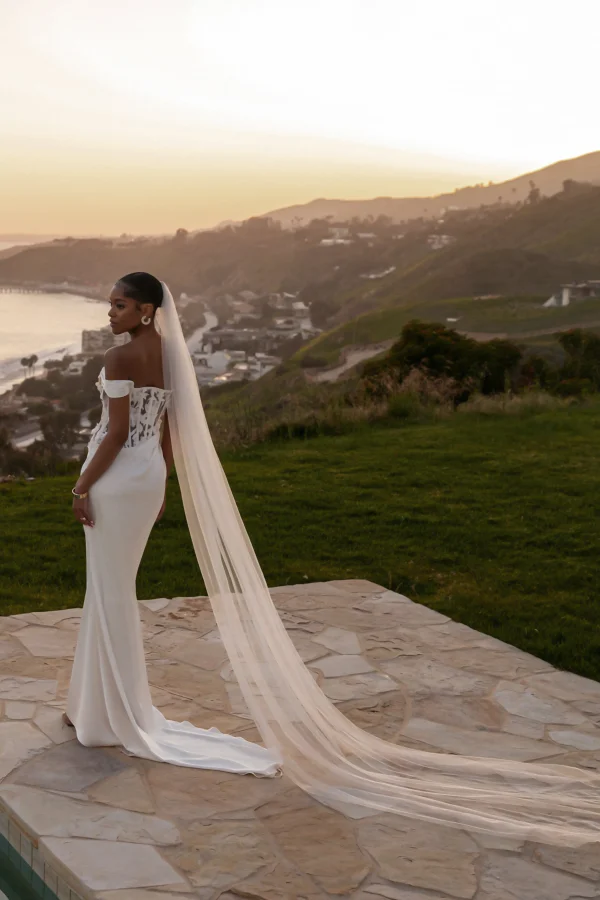 JLUXLABEL Ivory Infinite Love Satin Gown