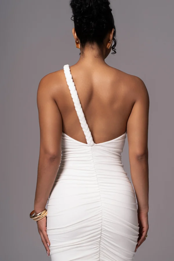JLUXLABEL Ivory Jess Ruched Midi Dress