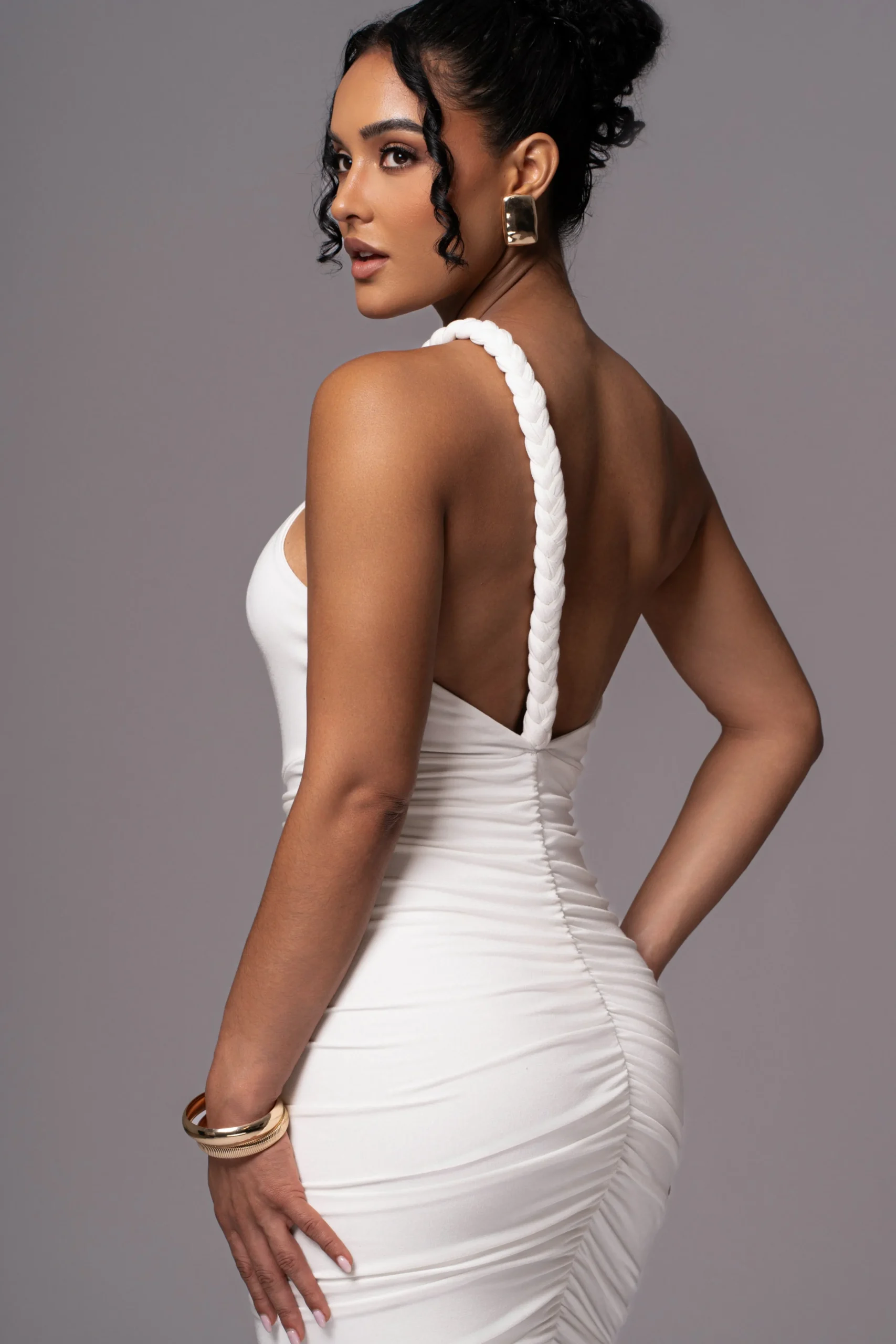 ivory_jess_ruched_midi_dr_3.webp JLUXLABEL Ivory Jess Ruched Midi Dress