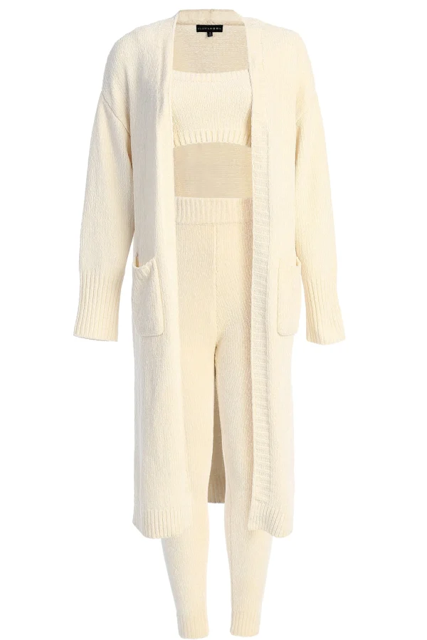 JLUXLABEL Ivory Juniper Chenille Sweater Pant