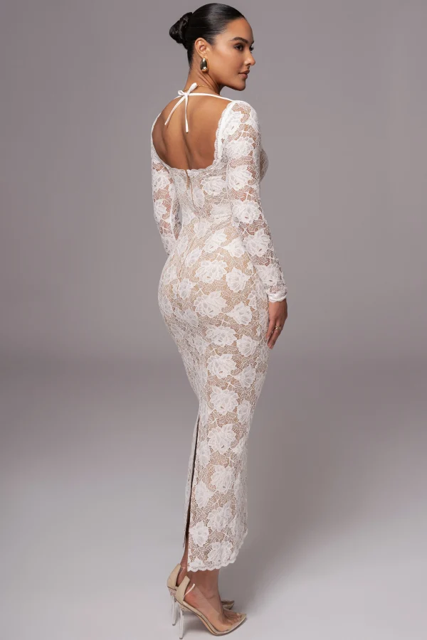 JLUXLABEL Ivory Lace Sweetheart Maxi Dress