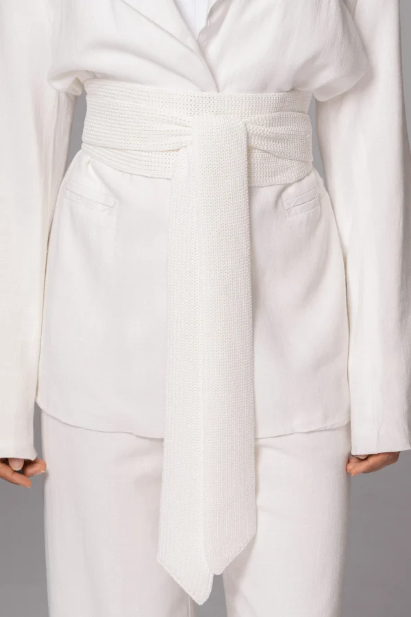 JLUXLABEL Ivory Lagos Knit Belt