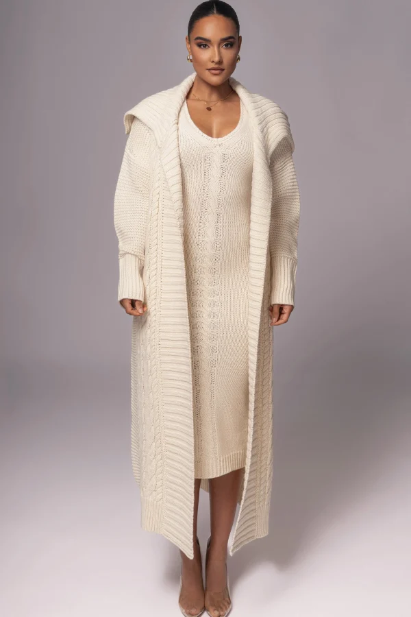 JLUXLABEL Ivory Malinda Sweater Knit Cardigan