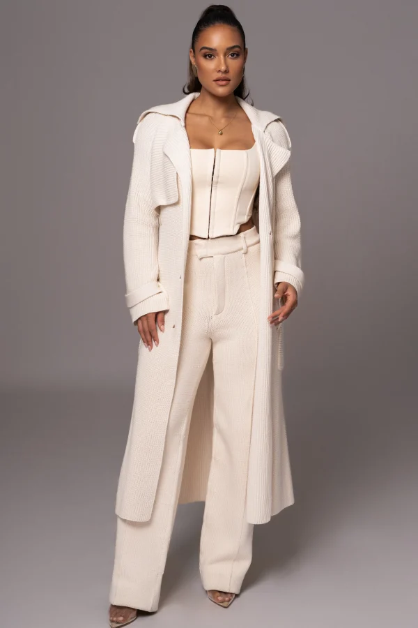 JLUXLABEL Ivory Maxinne Knit Coat