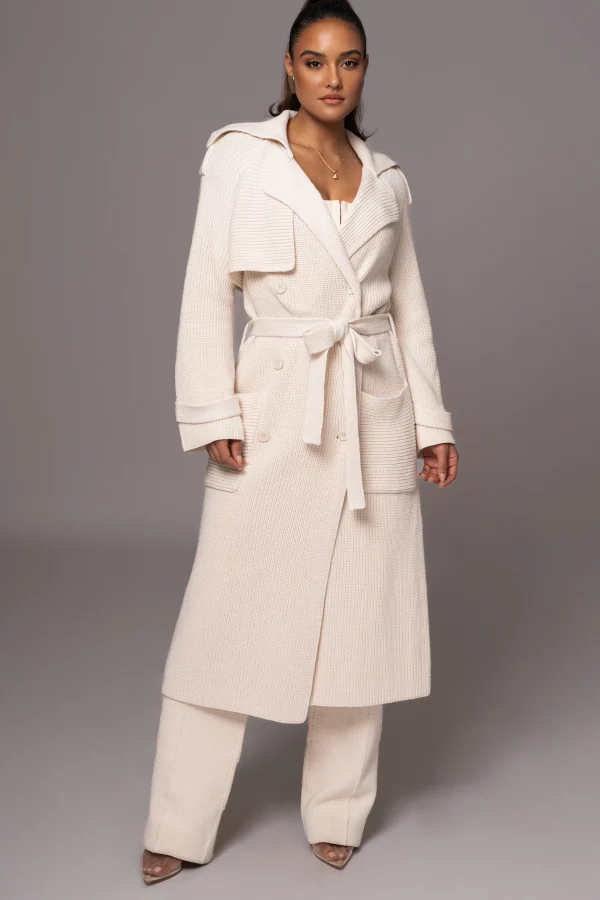 JLUXLABEL Ivory Maxinne Knit Coat