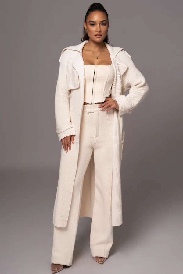 JLUXLABEL Ivory Maxinne Knit Coat