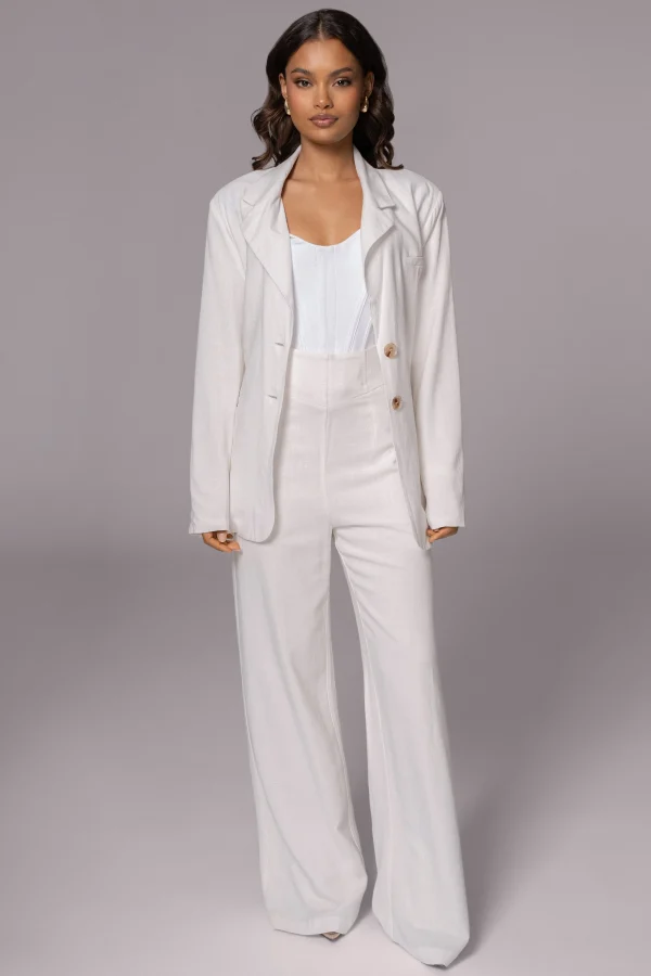 JLUXLABEL Ivory Ocean Breeze Linen Blazer