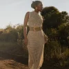 JLUXLABEL Ivory Pacific Tides Crochet Maxi Dress