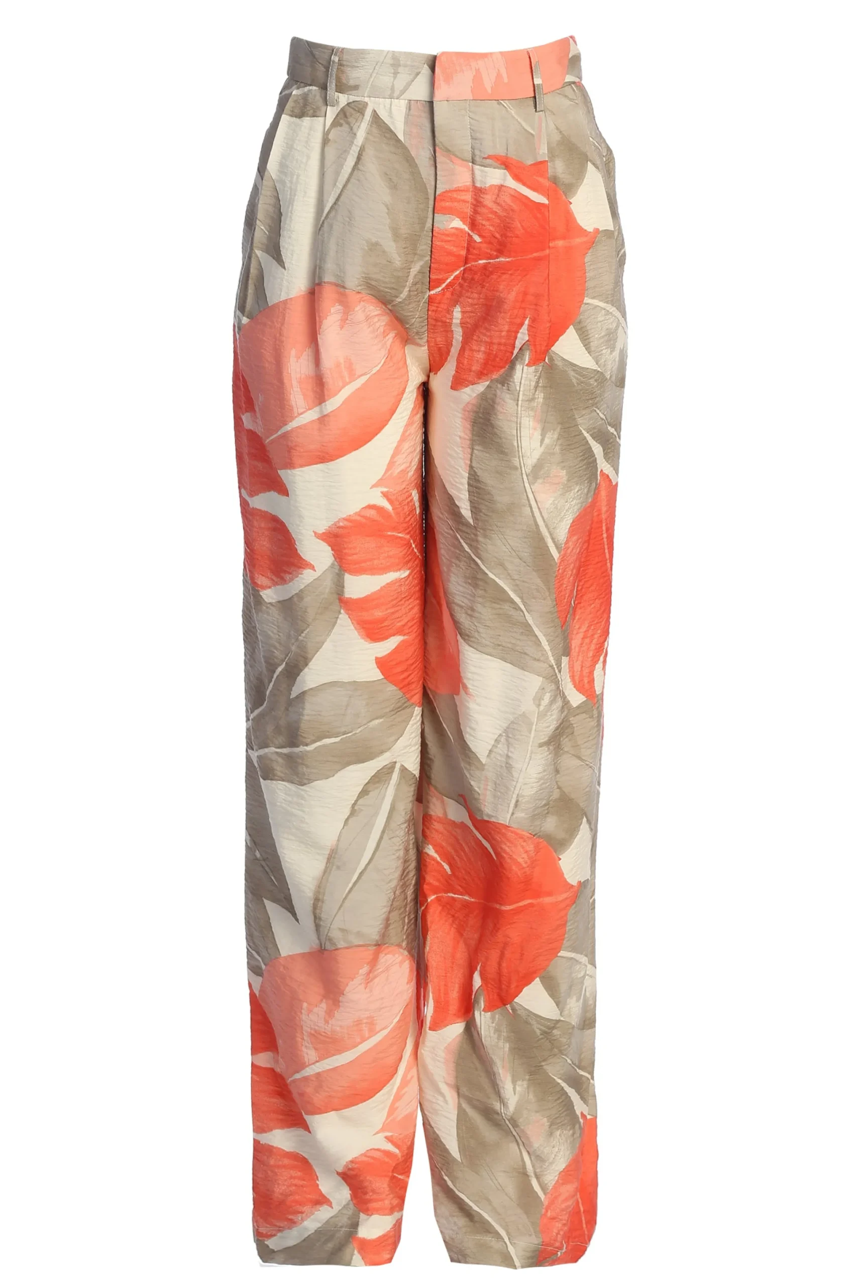 ivory_palm_print_drew_cri_1.webp JLUXLABEL Ivory Palm Print Drew Crinkled Trousers