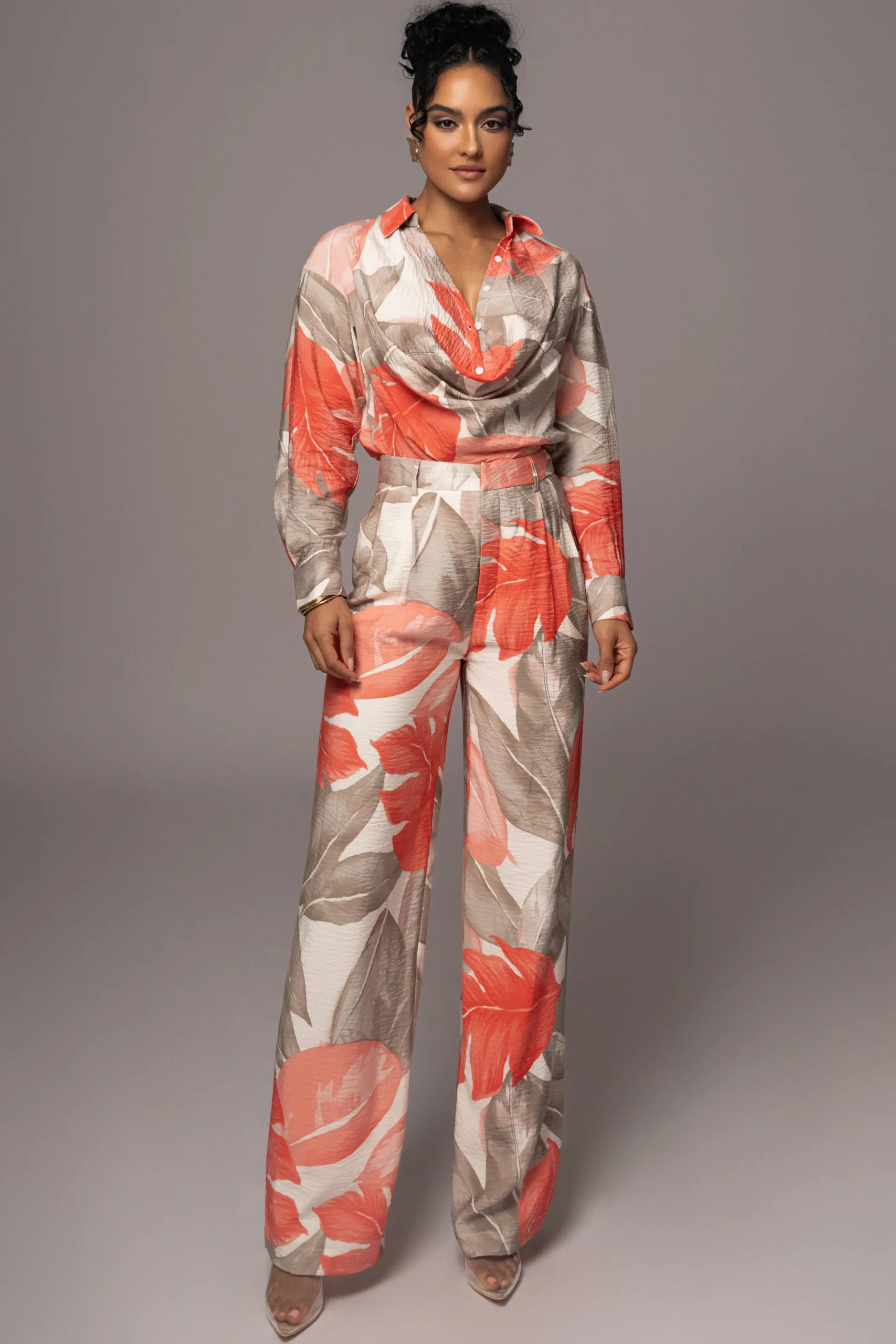 ivory_palm_print_drew_cri_2.webp JLUXLABEL Ivory Palm Print Drew Crinkled Trousers