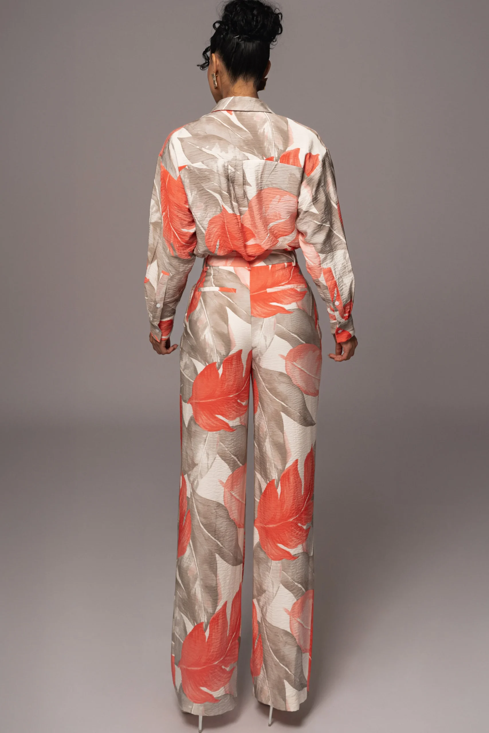 ivory_palm_print_drew_cri_9.webp JLUXLABEL Ivory Palm Print Drew Crinkled Trousers