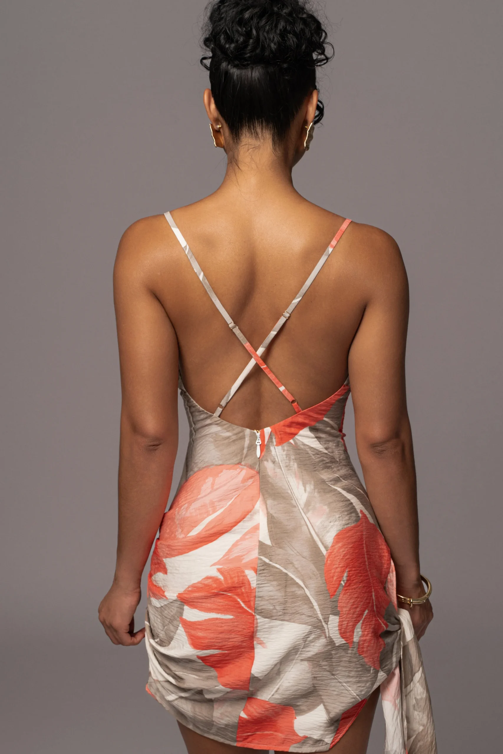 ivory_palm_print_marise_d_18.webp JLUXLABEL Ivory Palm Print Marise Drape Mini Dress