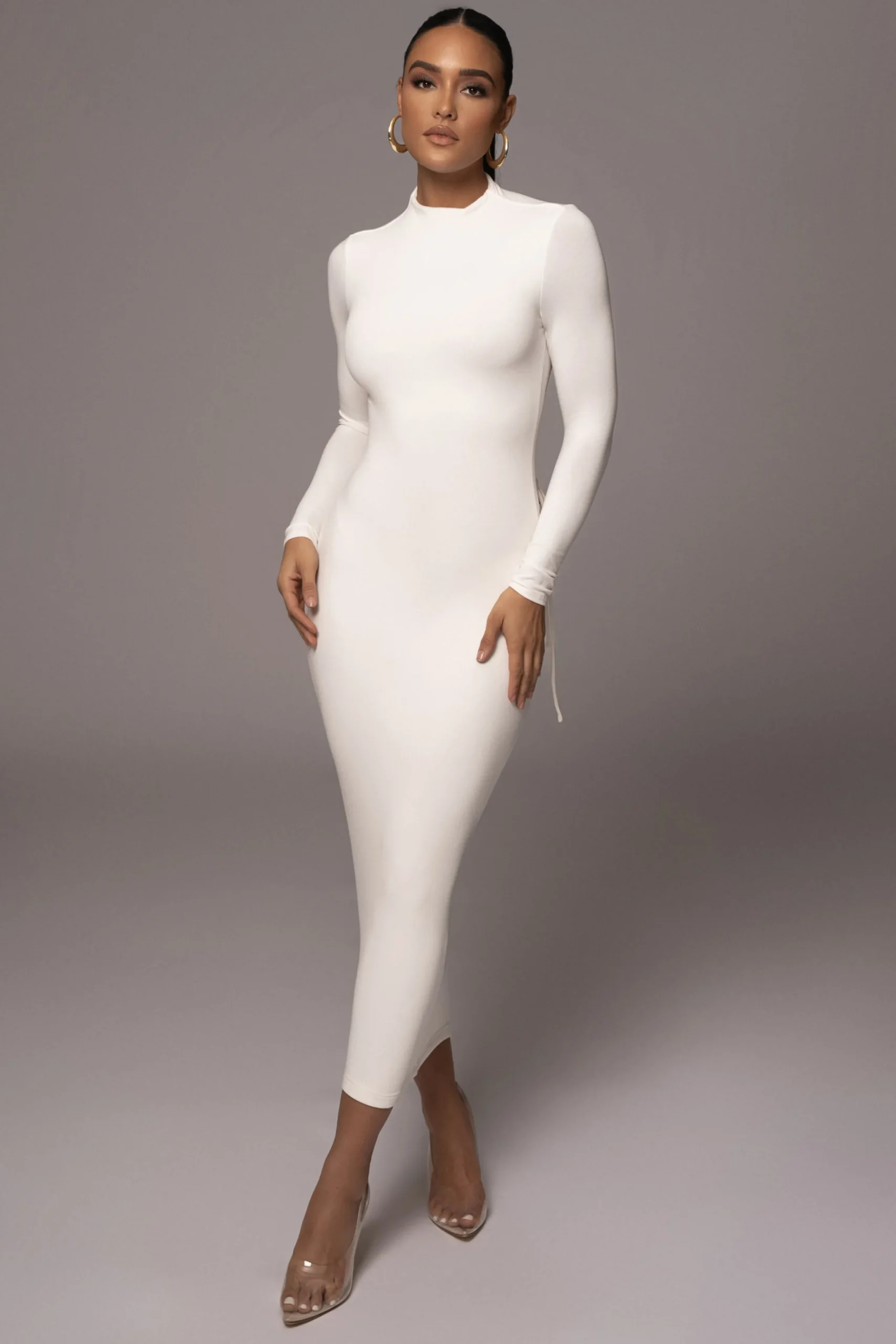 ivory_shaye_mock_neck_dre_1.webp JLUXLABEL Ivory Shaye Mock Neck Dress