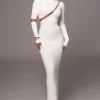 JLUXLABEL Ivory Show Stopper High Neck Dress