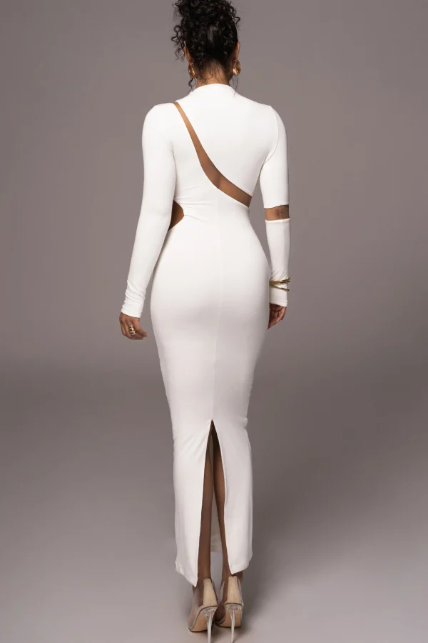 JLUXLABEL Ivory Show Stopper High Neck Dress