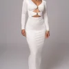 JLUXLABEL Ivory Soiree Cutout Maxi Dress