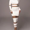 JLUXLABEL Ivory The One Mock Neck Midi Dress