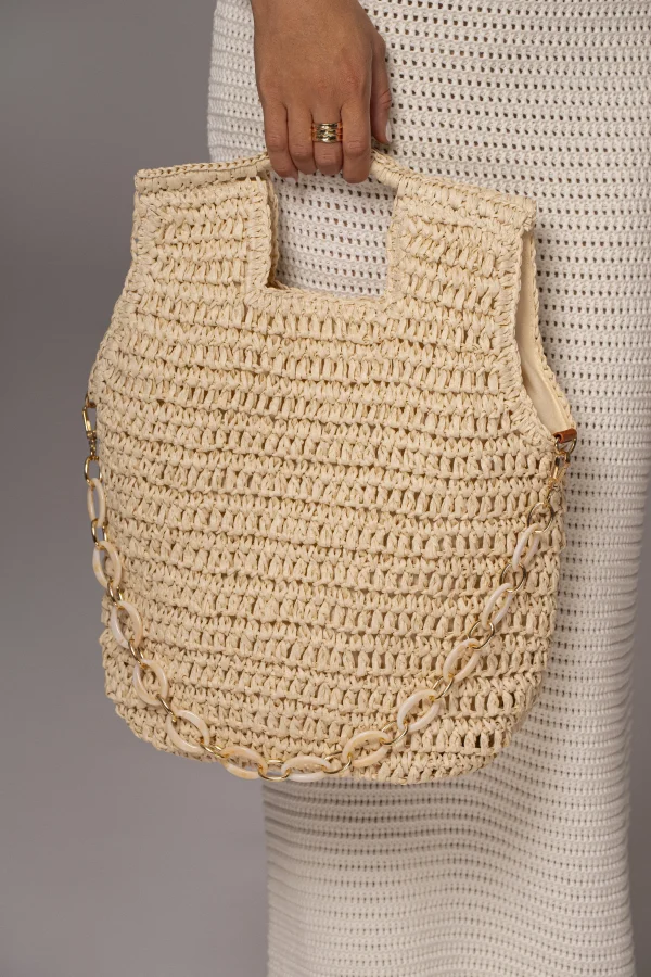 JLUXLABEL Ivory Tropica Handbag