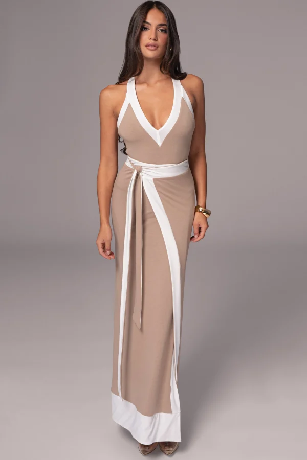 JLUXLABEL Ivory/Beige Kamie Reversible Skirt Set