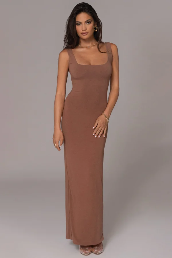 JLUXLABEL Ivory/Pecan Keidi Reversible Maxi Dress