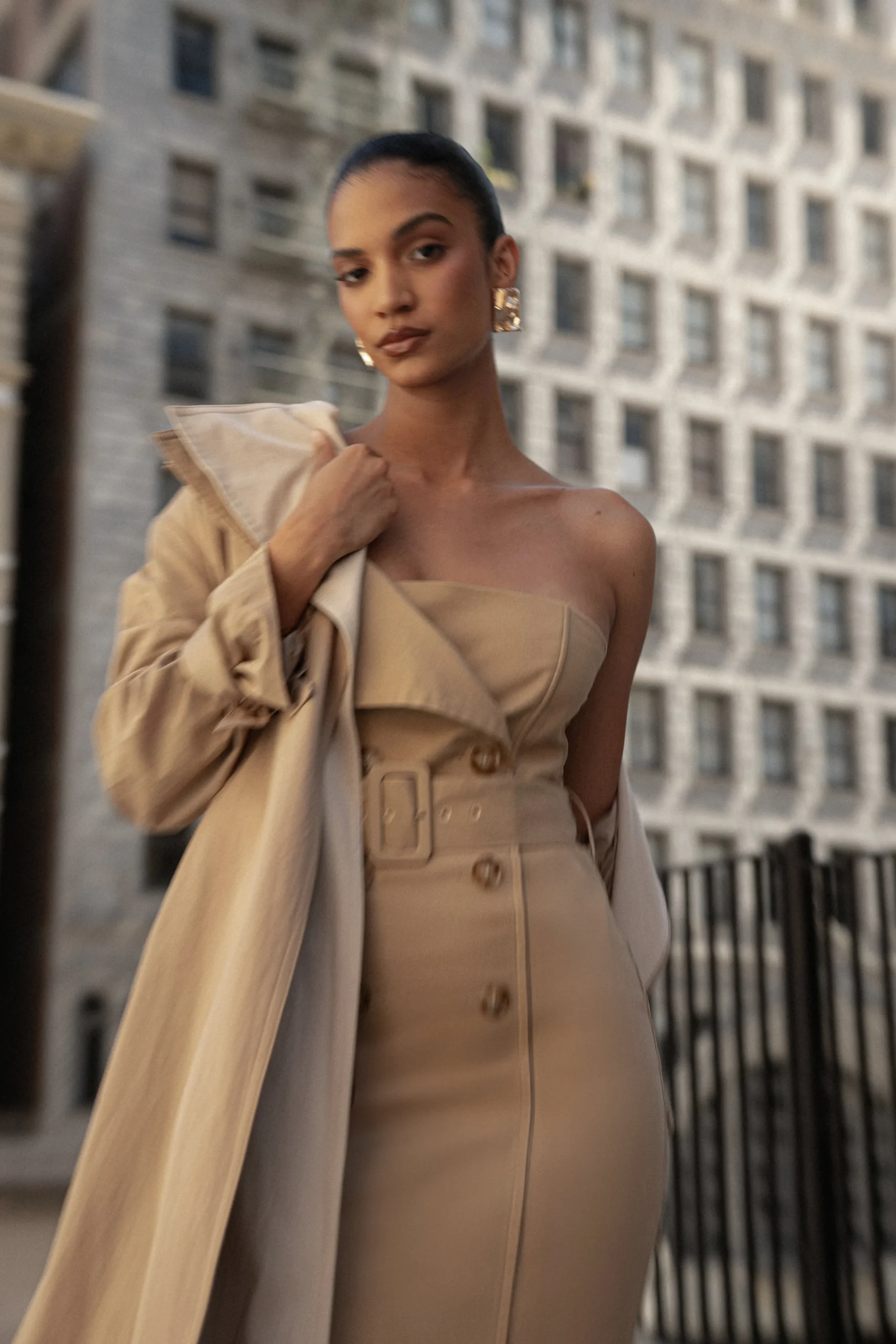 khaki_asymmetric_belted_m_12.webp JLUXLABEL Khaki Asymmetric Belted Midi Dress