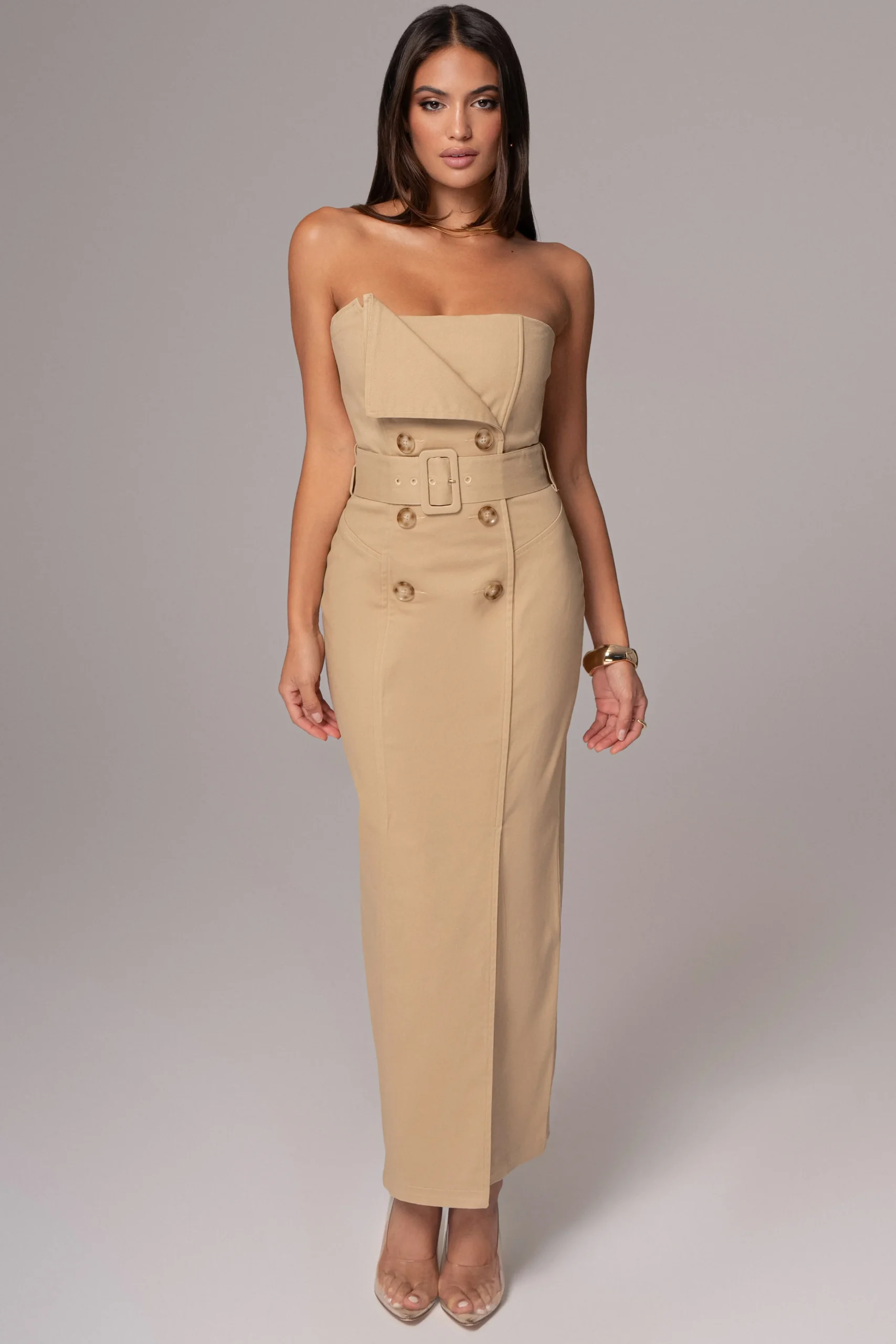 khaki_asymmetric_belted_m_2.webp JLUXLABEL Khaki Asymmetric Belted Midi Dress