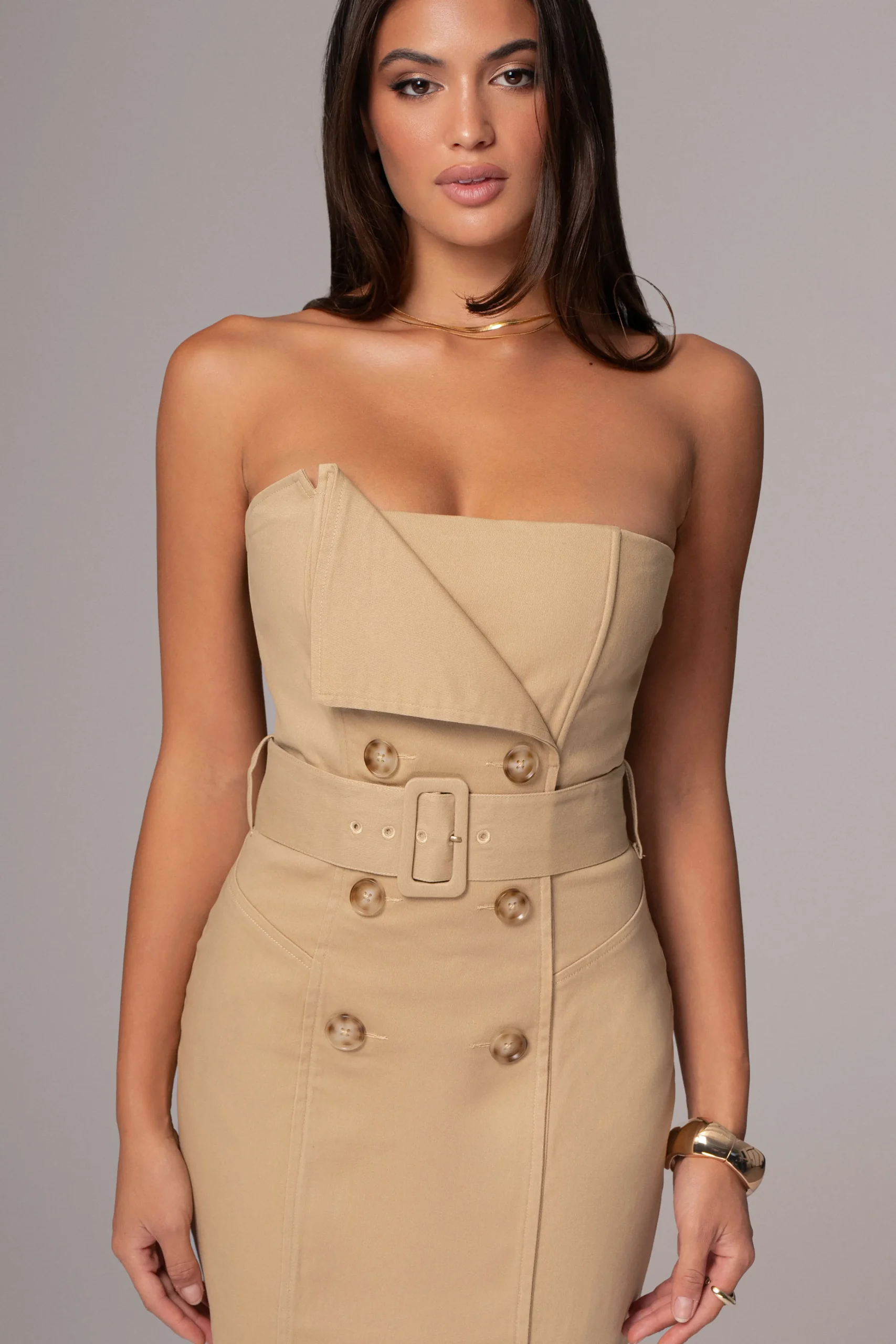 khaki_asymmetric_belted_m_3.webp JLUXLABEL Khaki Asymmetric Belted Midi Dress