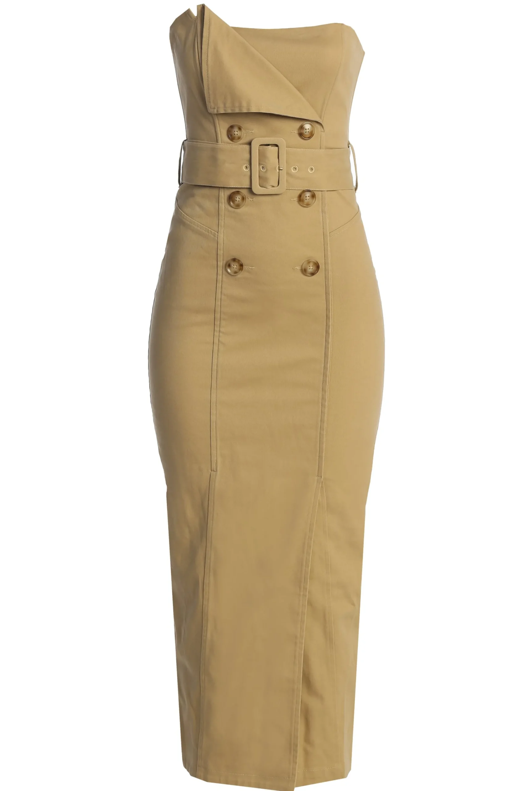 khaki_asymmetric_belted_m_4.webp JLUXLABEL Khaki Asymmetric Belted Midi Dress