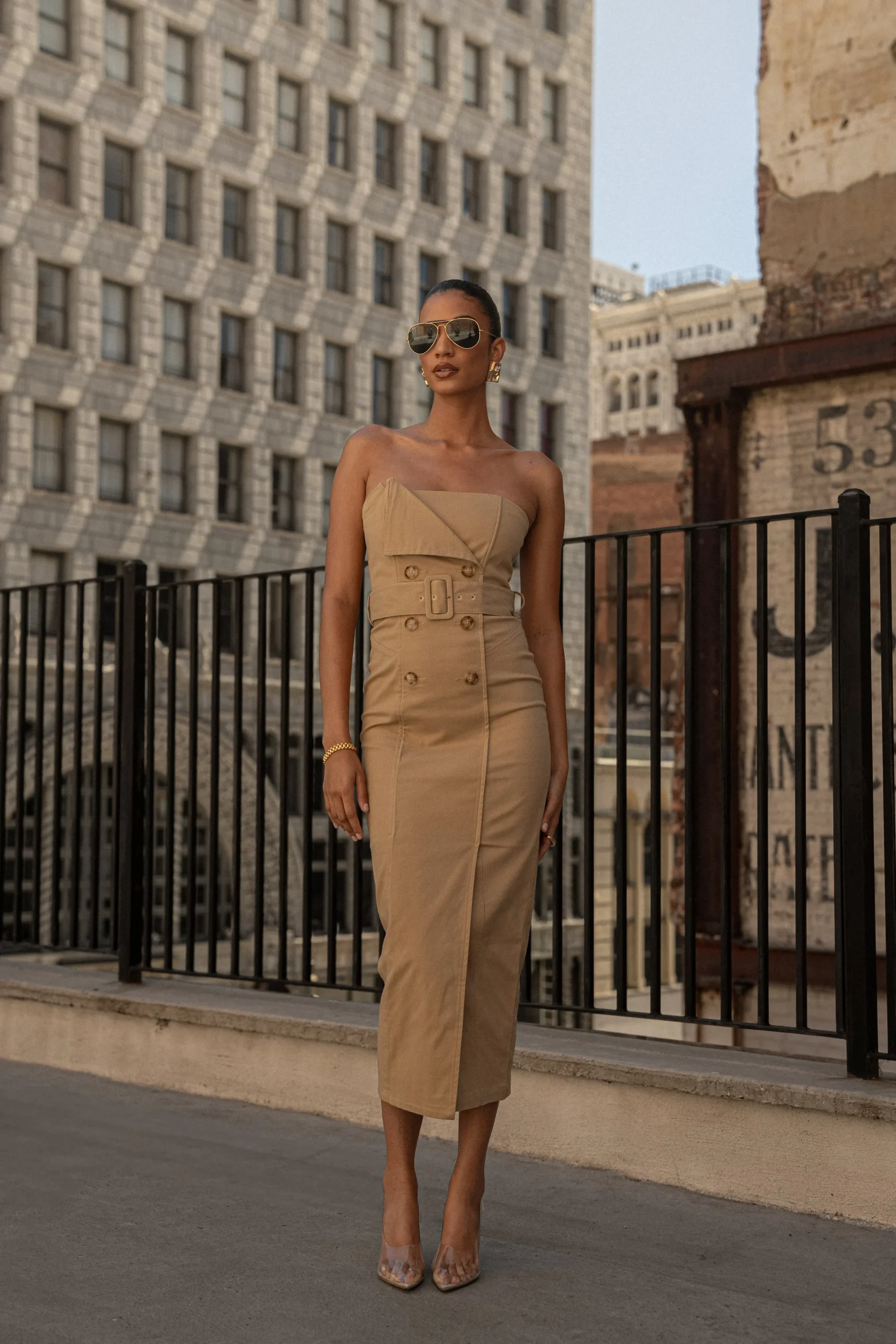 khaki_asymmetric_belted_m_6.webp JLUXLABEL Khaki Asymmetric Belted Midi Dress