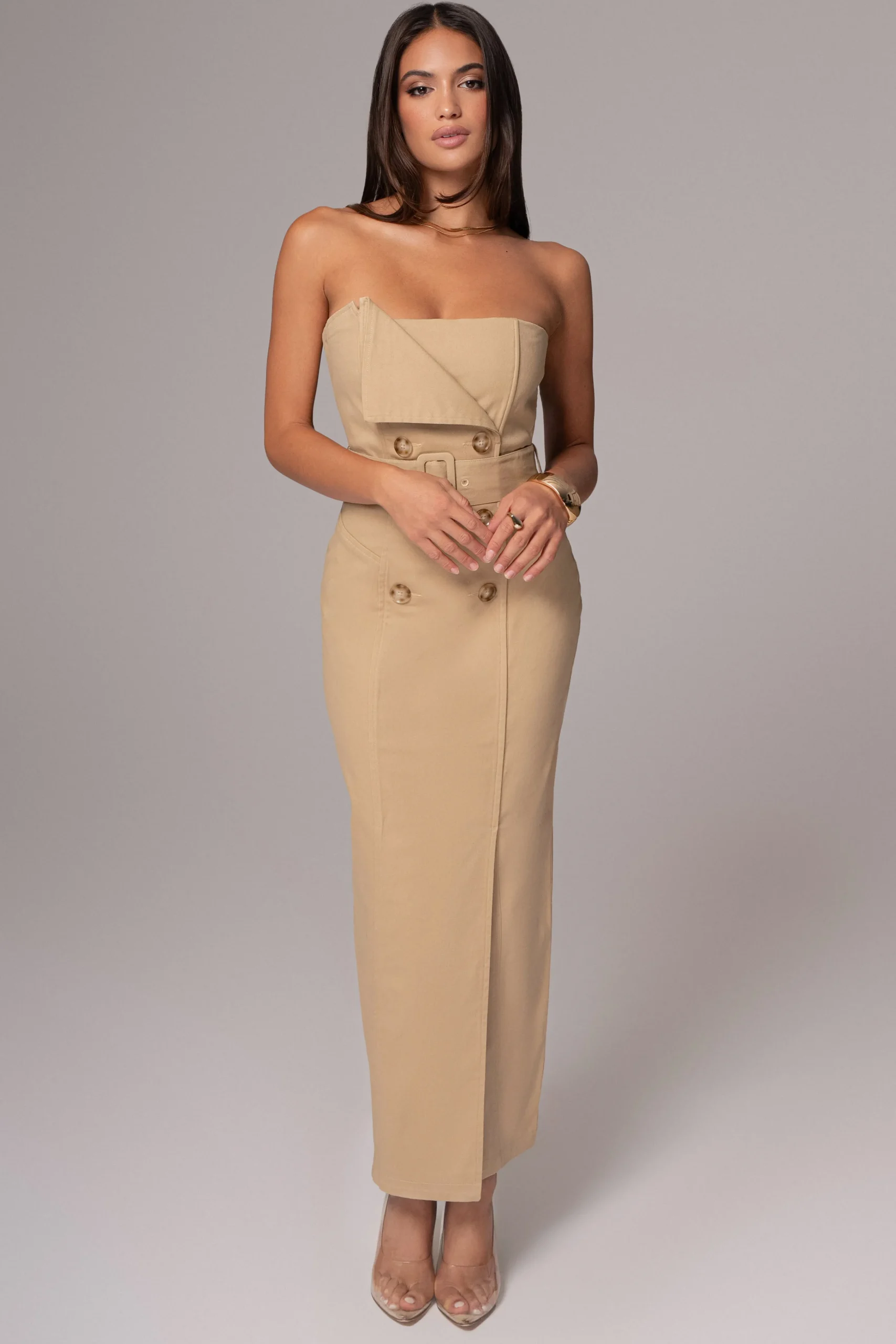 khaki_asymmetric_belted_m_7.webp JLUXLABEL Khaki Asymmetric Belted Midi Dress