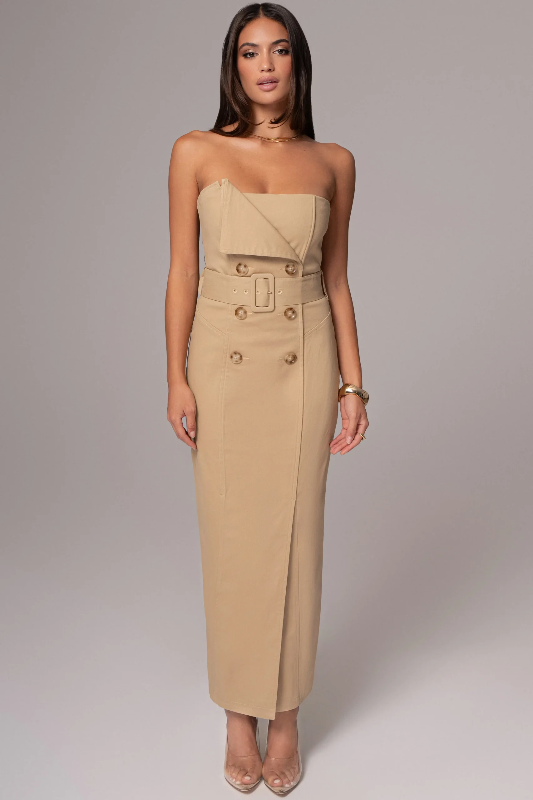 khaki_asymmetric_belted_m_9.webp JLUXLABEL Khaki Asymmetric Belted Midi Dress