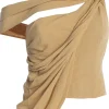 JLUXLABEL Khaki Diosa Drape Top