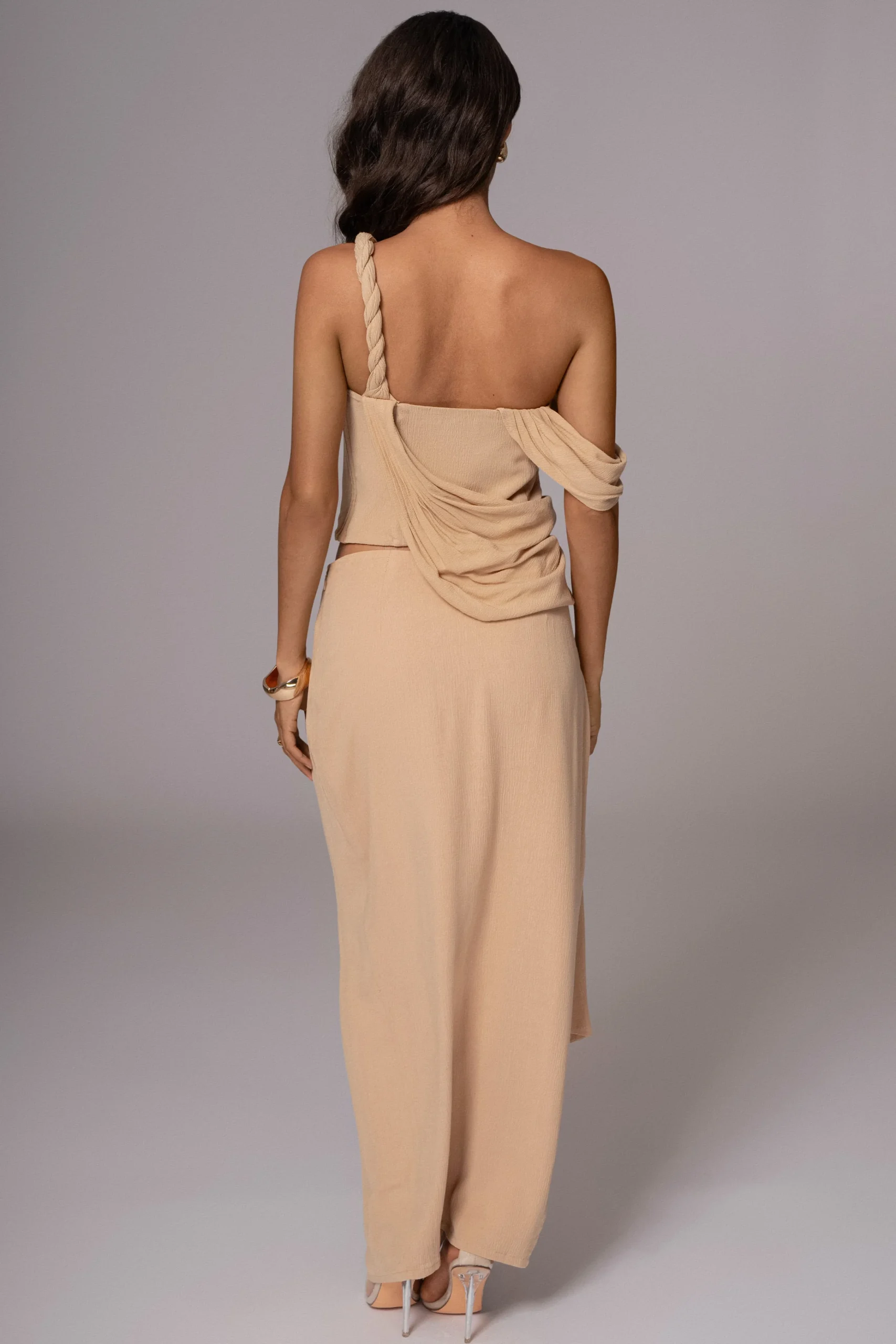 khaki_diosa_drape_top_7.webp JLUXLABEL Khaki Diosa Drape Top