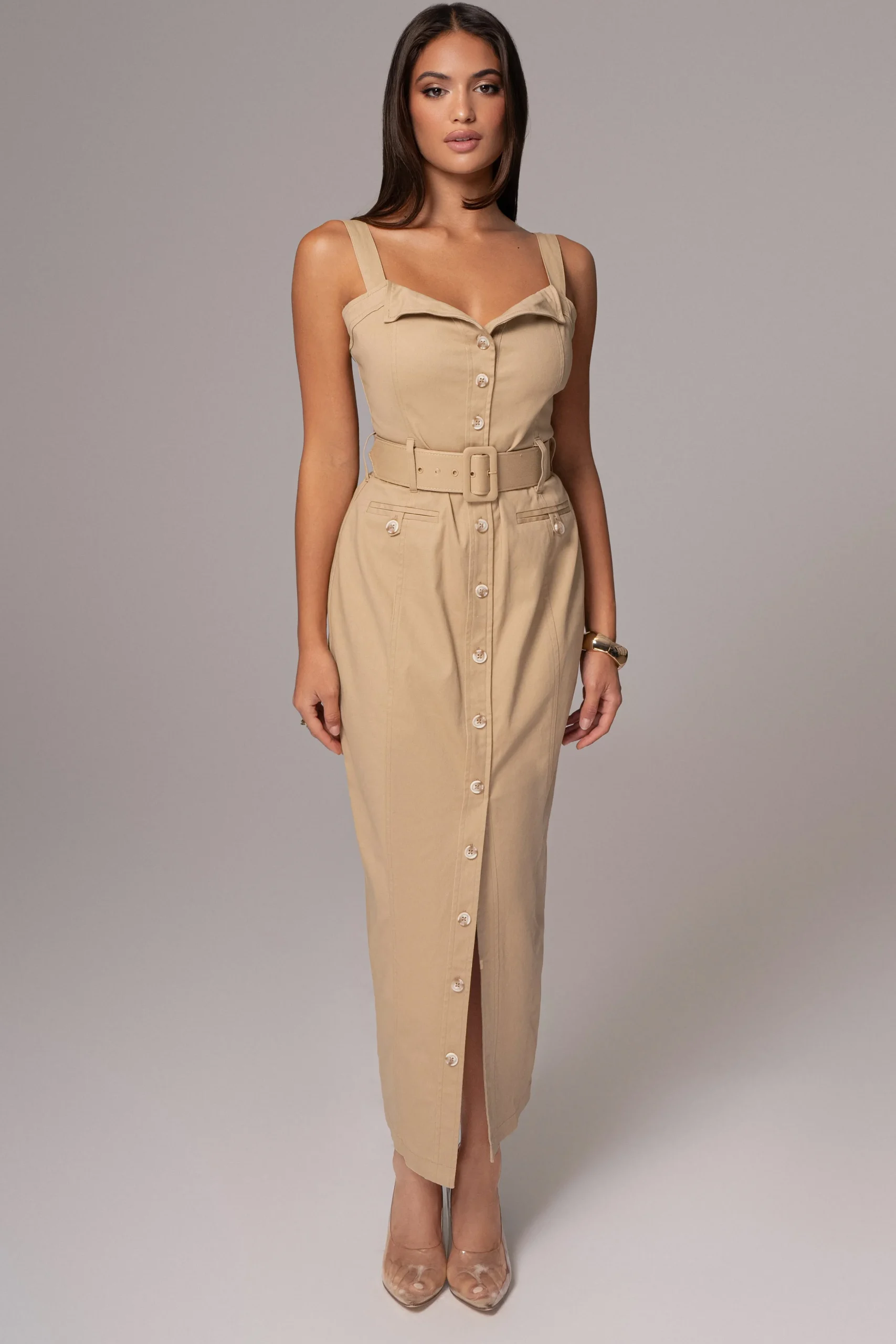 khaki_forever_summer_belt_0.webp JLUXLABEL Khaki Forever Summer Belted Dress