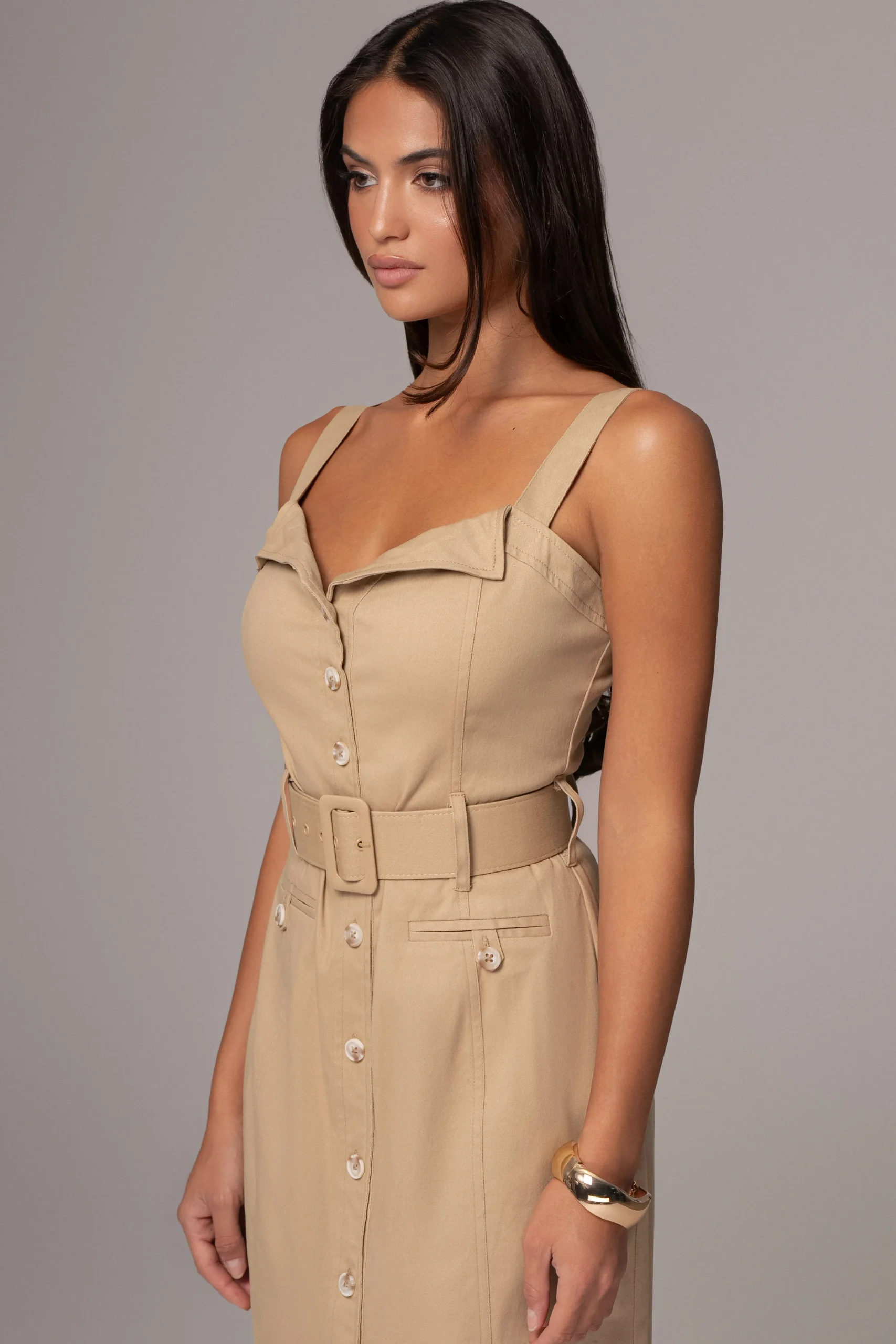 khaki_forever_summer_belt_4.webp JLUXLABEL Khaki Forever Summer Belted Dress