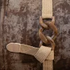 JLUXLABEL Khaki Marble Buckle Woven Belt