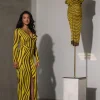 JLUXLABEL Lime Print Juki Maxi Dress