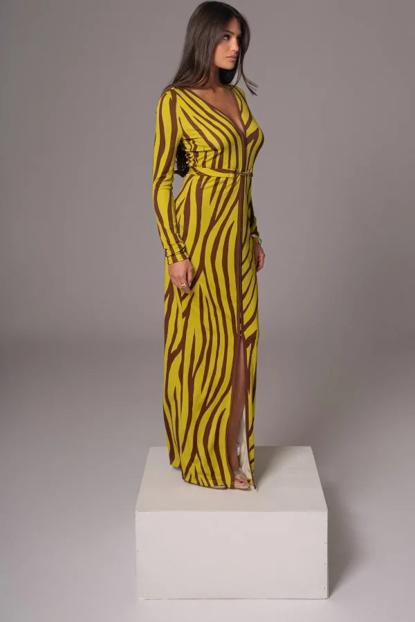 JLUXLABEL Lime Print Juki Maxi Dress