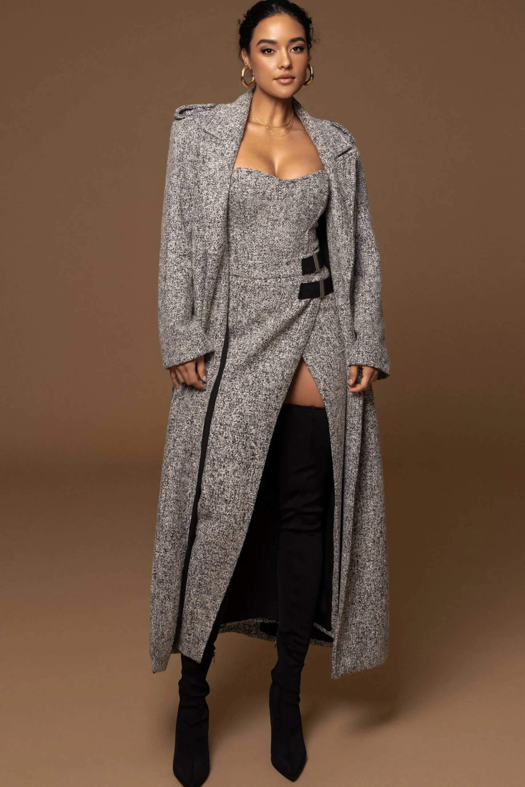lt_grey_gisele_tweed_slit_6.webp JLUXLABEL Lt. Grey Gisele Tweed Slit Skirt