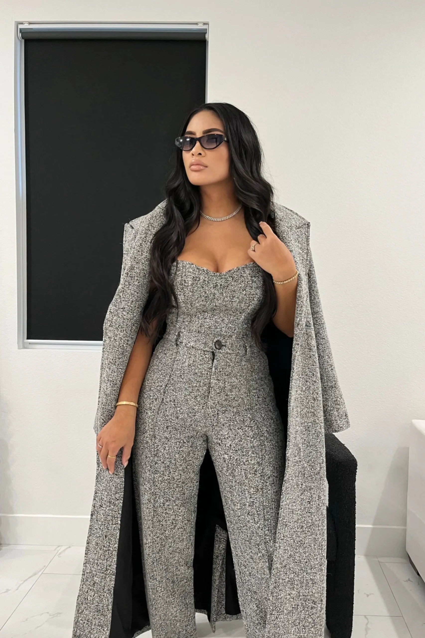 lt_grey_savannah_belted_t_9.webp JLUXLABEL Lt. Grey Savannah Belted Tweed Coat