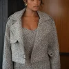 JLUXLABEL Lt. Grey Zoe Tweed Jacket