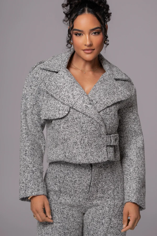 JLUXLABEL Lt. Grey Zoe Tweed Jacket