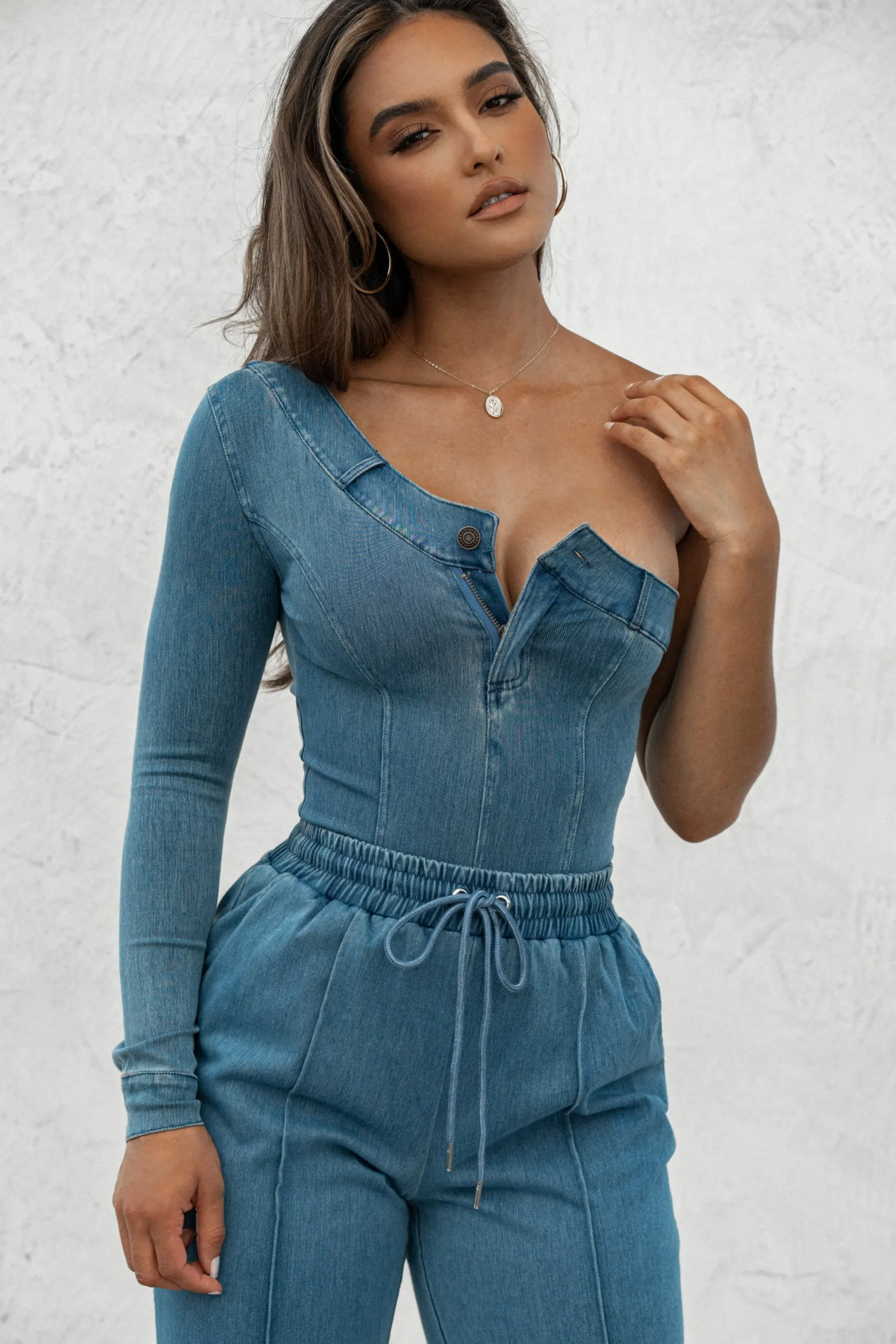 medium_wash_button_me_up__1.webp JLUXLABEL Medium Wash Button Me Up Bodysuit