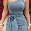 JLUXLABEL Medium Wash Denim Rosalind Mini Dress