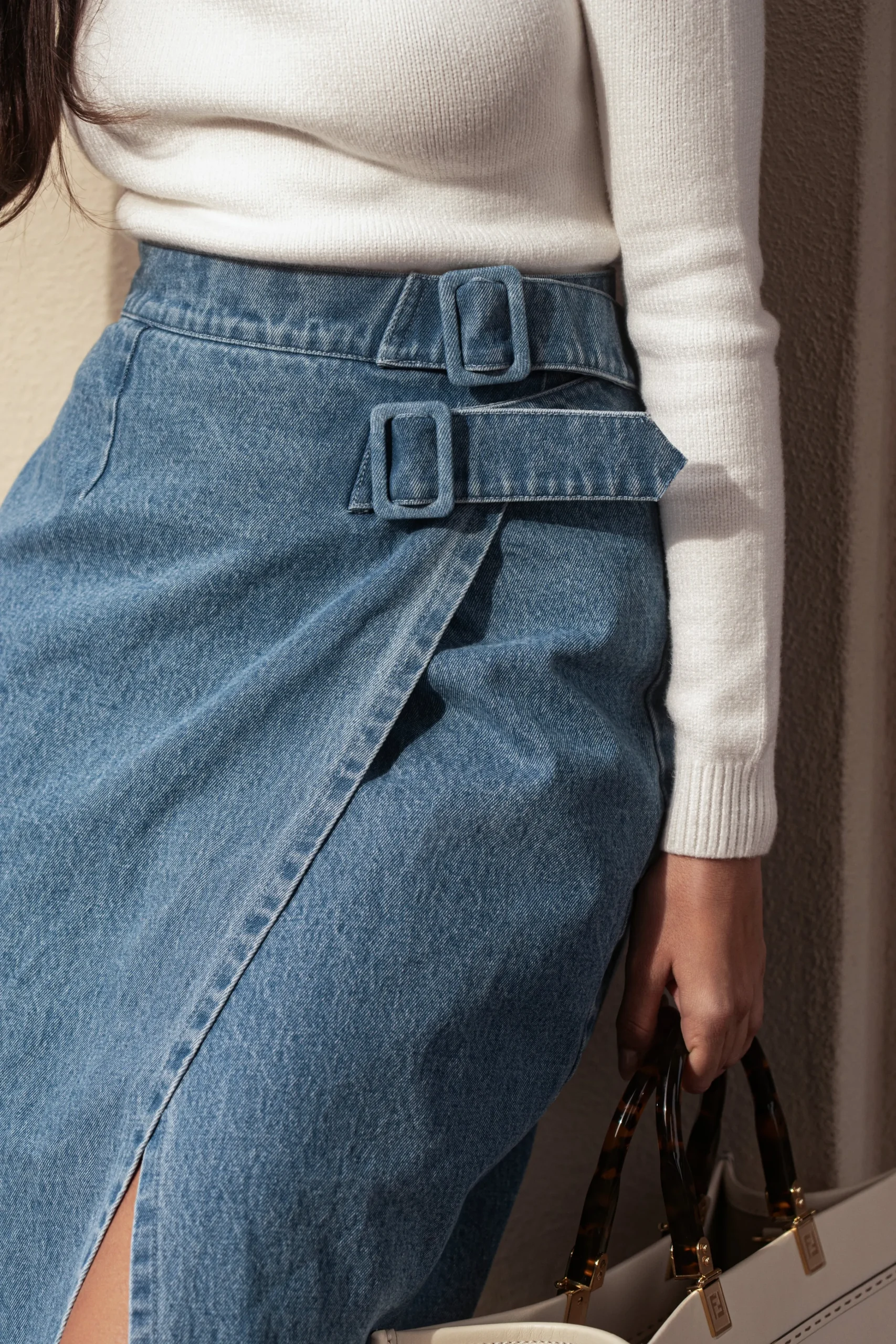medium_wash_gisele_denim__1.webp JLUXLABEL Medium Wash Gisele Denim Slit Skirt
