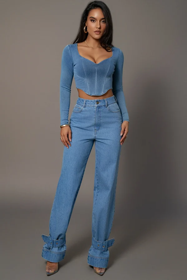 JLUXLABEL Medium Wash Sissel Denim Jeans
