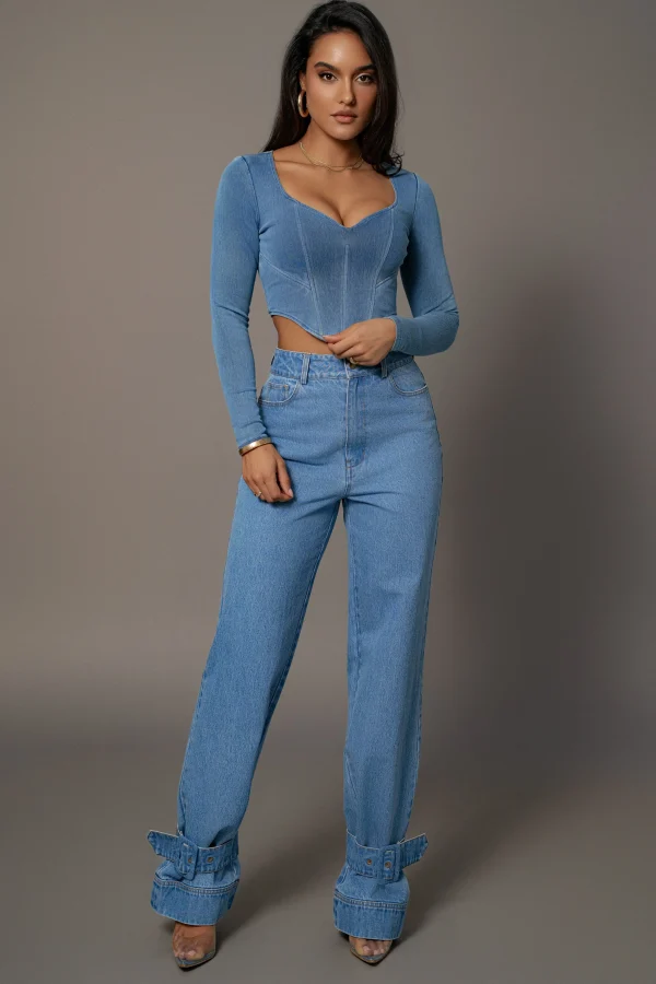 JLUXLABEL Medium Wash Sissel Denim Jeans