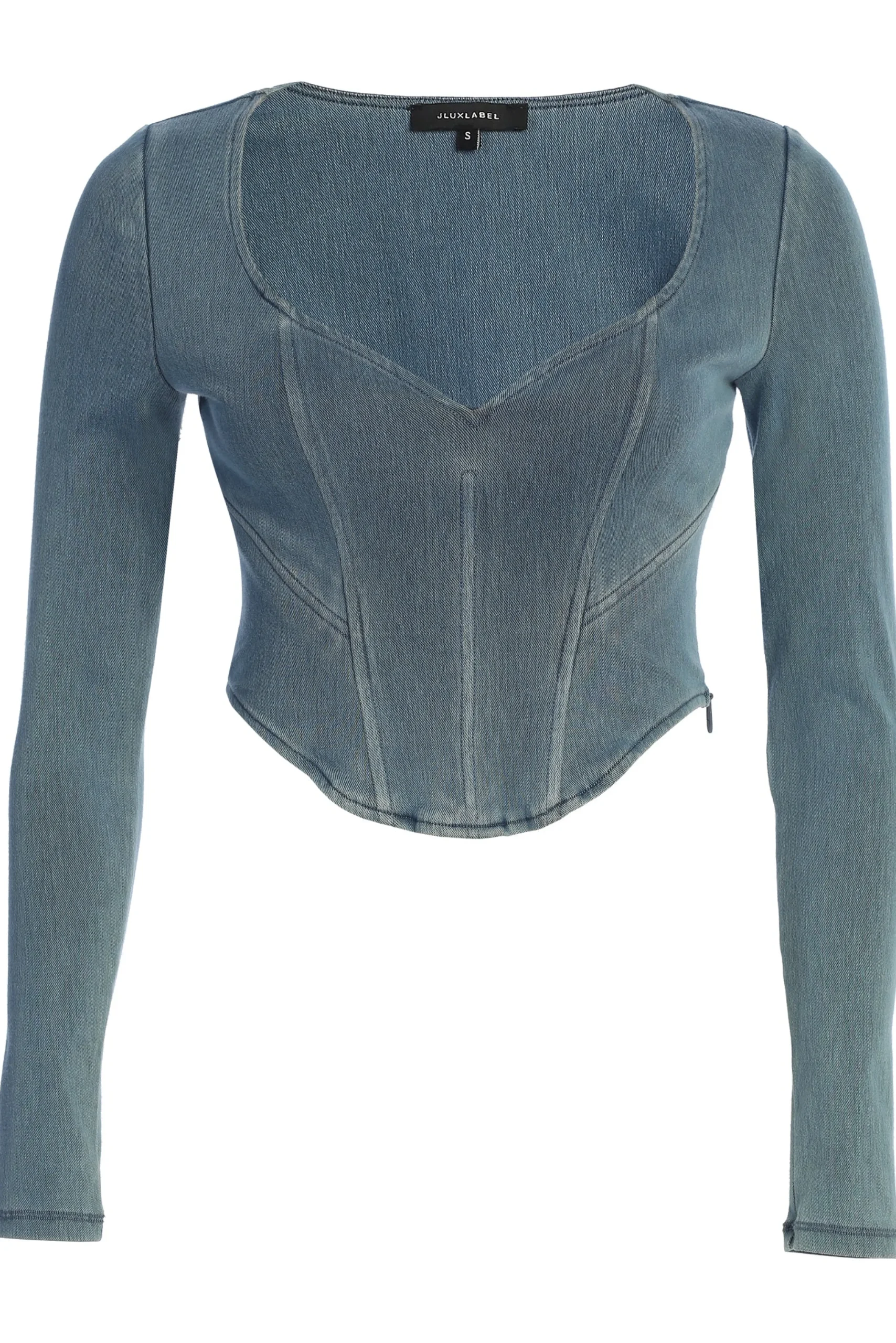 medium_wash_tesa_sweethea_1.webp JLUXLABEL Medium Wash Tesa Sweetheart Denim Top
